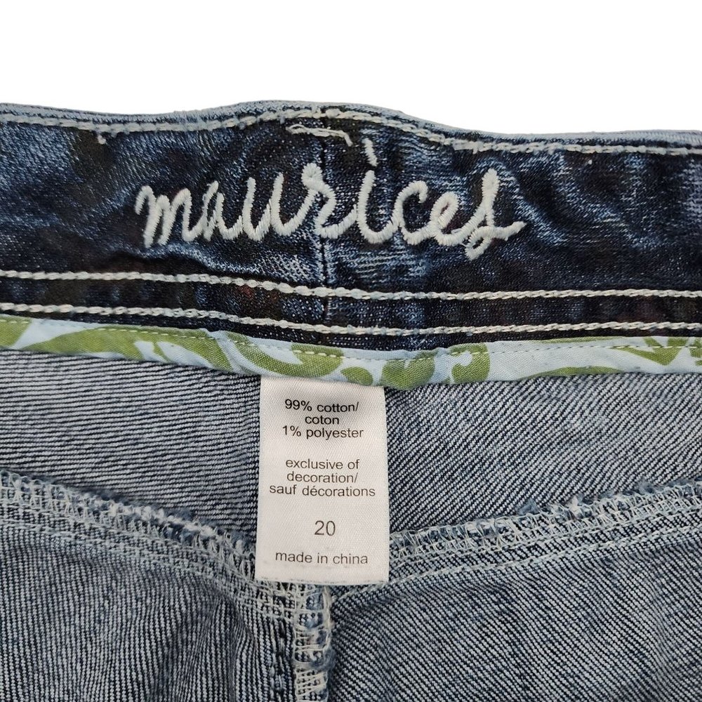 Maurices Floral Jean Shorts Raw Hem Womens size 20 - Picture 3 of 3